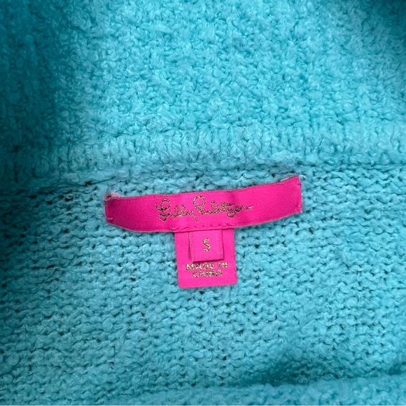 LILLY PULITZER Sweater Womens Small Blue BARRYMORE BOUCLE OFF SHOULDER - Picture 5 of 7